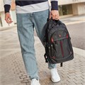 Рюкзак BRAUBERG TITANIUM универсальный, 3 отделения, черный, красные вставки, 45х28х18 см, 226376 226376