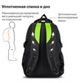 Рюкзак BRAUBERG TITANIUM универсальный, 3 отделения, черный, салатовые вставки, 45х28х18 см, 270766 270766
