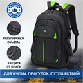 Рюкзак BRAUBERG TITANIUM универсальный, 3 отделения, черный, салатовые вставки, 45х28х18 см, 270766 270766