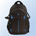 Рюкзак BRAUBERG TITANIUM универсальный, 3 отделения, черный, синие вставки, 45х28х18 см, 224734 224734