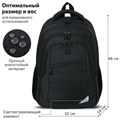 Рюкзак BRAUBERG URBAN универсальный, 2 отделения, "Freedom", черный, 46х32х19 см, 270756 270756