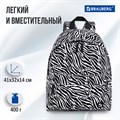 Рюкзак BRAUBERG СИТИ-ФОРМАТ универсальный, "Zebra", белый/черный, 41х32х14 см, 271680 271680