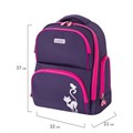 Рюкзак BRAUBERG CLASSIC, легкий каркас, премиум материал, "Graceful cat", фиолетовый, 37х32х21 см, 270087 270087
