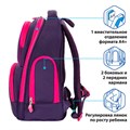 Рюкзак BRAUBERG CLASSIC, легкий каркас, премиум материал, "Graceful cat", фиолетовый, 37х32х21 см, 270087 270087