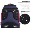 Рюкзак BRAUBERG CLASSIC, легкий каркас, премиум материал, "Lion", синий, 37х32х21 см, 228829 228829