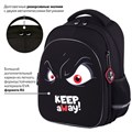 Рюкзак BRAUBERG OPTIMA, 2 отделения, с брелоком, "Keep away", СВЕТЯЩИЙСЯ, 36х27х18 см, 271361 271361