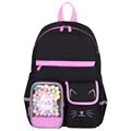 Рюкзак BRAUBERG PASTEL с термонашивками в комплекте, "Black kitty", черный, 40х29х14 см, 273128 273128