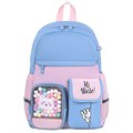 Рюкзак BRAUBERG PASTEL с термонашивками в комплекте, "Friendly bunnies", голубой, 40х29х14 см, 271423 271423