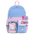 Рюкзак BRAUBERG PASTEL с термонашивками в комплекте, "Friendly bunnies", голубой, 40х29х14 см, 271423 271423