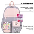 Рюкзак BRAUBERG PASTEL с термонашивками в комплекте, "Sweet paws", серый, 40х29х14 см, 272064 272064