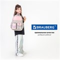 Рюкзак BRAUBERG PASTEL с термонашивками в комплекте, "Sweet paws", серый, 40х29х14 см, 272064 272064