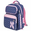 Рюкзак ЮНЛАНДИЯ COMPLETE с пеналом в комплекте, эрго-спинка, "Pink bow", 42х29х14 см, 229972 229972