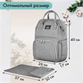Рюкзак для мамы BRAUBERG MOMMY с ковриком, крепления на коляску, термокарманы, серый, 40x26x17 см, 270819 270819