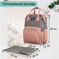 Рюкзак для мамы BRAUBERG MOMMY с ковриком, крепления на коляску, термокарманы, серый/розовый, 40x26x17 см, 270821 270821