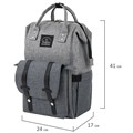 Рюкзак для мамы BRAUBERG MOMMY, крепления для коляски, термокарманы, серый, 41x24x17 см, 270818 270818