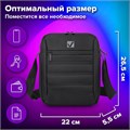 Сумка на плечо BRAUBERG COMPACT с отделением для планшета 9,7'', 2 кармана, черная, 26,5x22x5,5 см, 240500 240500