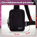 Сумка на плечо HEIKKI BLASTER (ХЕЙКИ) с карманом, черная, 20х14х5 см, 272634 272634
