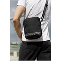 Сумка на плечо HEIKKI COMPACT (ХЕЙКИ) с карманом, черная с принтом, 23х17х5 см, 272629 272629
