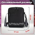 Сумка на плечо HEIKKI COMPACT (ХЕЙКИ) с карманом, черная с принтом, 23х17х5 см, 272629 272629