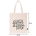 Сумка шоппер BRAUBERG PREMIUM, канвас, 40х35 см, на кнопке, карман, бежевый, "Tic-tac-toe", 271902 271902