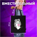Сумка шоппер BRAUBERG PREMIUM, канвас, 40х35 см, на кнопке, карман, черный, "Aphrodite", 271904 271904
