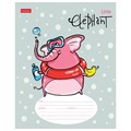 Тетрадь 12 л. HATBER линия, обложка картон, "Little Elephant" (5 видов в спайке), 12Т5В2 106549