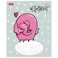 Тетрадь 12 л. HATBER линия, обложка картон, "Little Elephant" (5 видов в спайке), 12Т5В2 106549