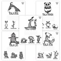 Тетрадь 24 л., HATBER, клетка, обложка картон, "Animals Yoga" (5 видов), 24Т5В1 105425