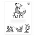 Тетрадь 24 л., HATBER, клетка, обложка картон, "Animals Yoga" (5 видов), 24Т5В1 105425