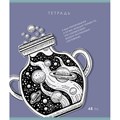 Тетрадь А5 48 л., ПЗБМ скоба, клетка, Soft-Touch, брайль, "Внутренний мир" (микс в спайке), 23409 405400
