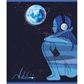 Тетрадь А5 48 л., ПЗБМ скоба, клетка, Soft-Touch, глиттер, "Космо" (микс в спайке), 23829 405401
