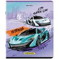 Тетрадь А5, 48 л., BRAUBERG, скоба, клетка, глянцевый лак, "Race" (микс в спайке), 404349 404349