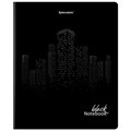 Тетрадь А5, 48 л., BRAUBERG, скоба, клетка, матовая ламинация, выборочный лак, "Black" (микс в спайке), 404375 404375