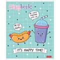 Тетрадь А5, 48 л., HATBER, скоба, клетка, обложка картон, "Пришла еда" (микс в спайке), 068336, 48Т5лВ1 404153