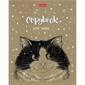 Тетрадь А5, 48 л., HATBER, скоба, клетка, обложка крафт-картон, "Милые зверьки" (микс в спайке), 066339, 48Т5В1 404149