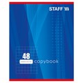 Тетрадь А5, 48 л., STAFF, скоба, клетка, офсет №2 ЭКОНОМ, обложка картон, "ОДИН ЦВЕТ" (линии), 402781 402781