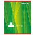 Тетрадь А5, 48 л., STAFF, скоба, клетка, офсет №2 ЭКОНОМ, обложка картон, "ОДИН ЦВЕТ" (линии), 402781 402781