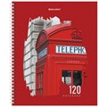 Тетрадь А5 120 л. BRAUBERG, гребень, клетка, твёрдая обложка, "Города" (микс в спайке), 404449 404449