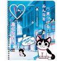 Тетрадь А5 80 л. BRAUBERG, гребень, клетка, обложка картон, "Anime Cats" (микс в спайке), 404415 404415