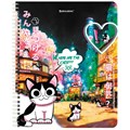 Тетрадь А5 80 л. BRAUBERG, гребень, клетка, обложка картон, "Anime Cats" (микс в спайке), 404415 404415