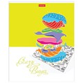 Тетрадь А5, 80 л., HATBER скоба, клетка, обложка картон, "Crazy food" (5 видов), 80Т5В1 404498