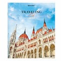 Тетрадь А5, 96 л. BRAUBERG, скоба, линия, обложка картон, "Traveling" (микс в спайке), 404439 404439