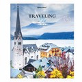 Тетрадь А5, 96 л. BRAUBERG, скоба, линия, обложка картон, "Traveling" (микс в спайке), 404439 404439