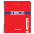 Тетрадь А5, 96 л., BRAUBERG, гребень, клетка, обложка картон, "CONTRACT", 400527 400527
