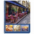Тетрадь А5, 96 л., BRAUBERG, гребень, клетка, обложка картон, СТРАНЫ, 403068 403068