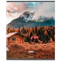 Тетрадь А5, 96 л., BRAUBERG, скоба, клетка, глянцевая ламинация, "Nature", 404427 404427