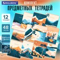 Тетради предметные, КОМПЛЕКТ 12 ПРЕДМЕТОВ, 48 л., SoftTouch, фольга, BRAUBERG, "ELEGANCE", 404611 404611