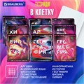 Тетради предметные, КОМПЛЕКТ 12 ПРЕДМЕТОВ, 48 л., глянцевый УФ-лак, BRAUBERG, "LIQUID MARBLE", 404837 404837