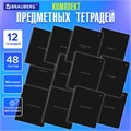 Тетради предметные, КОМПЛЕКТ 12 ПРЕДМЕТОВ, 48 л., матовая ламинация, BRAUBERG, "MINIMAL", 404831 404831