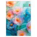 Тетрадь А4 80 л., HATBER скоба, клетка, Soft-touch ламинация, "Цветочные сны" (микс в спайке), 088813, 80Т4лВ1 405280